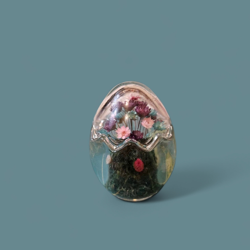 Floral Egg-Shaped Paperweight